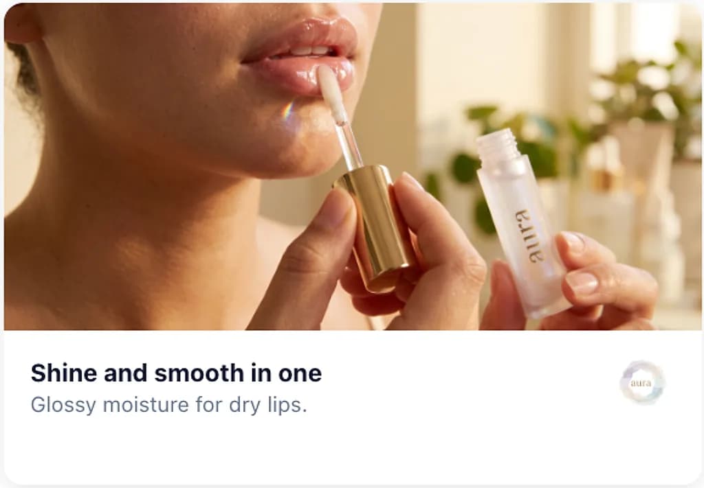Aura banner ad creative reading shine and smooth in one