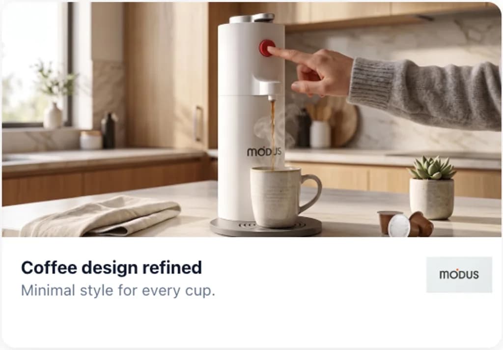 Modus banner ad creative reading coffee design refined
