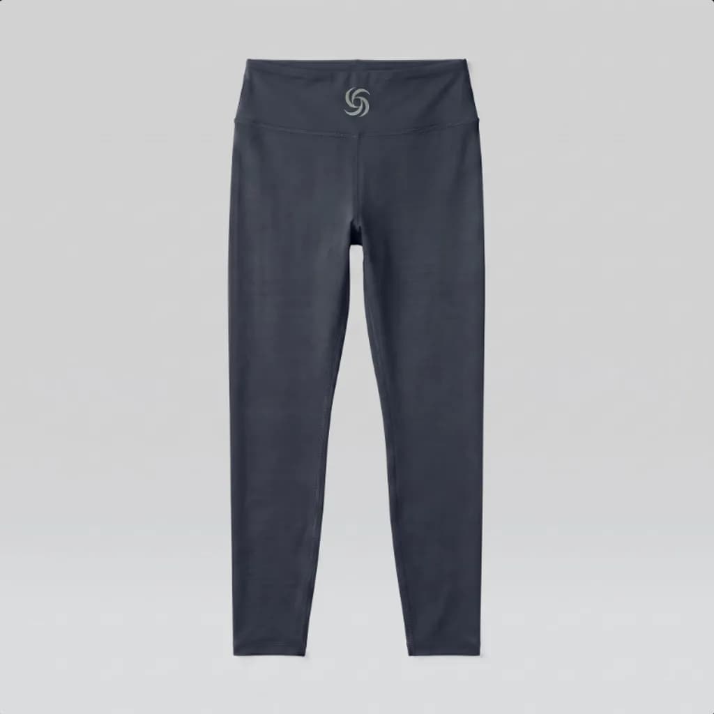 Stride and Soul studio leggings laid flat for a studio photo on a soft grey backdrop