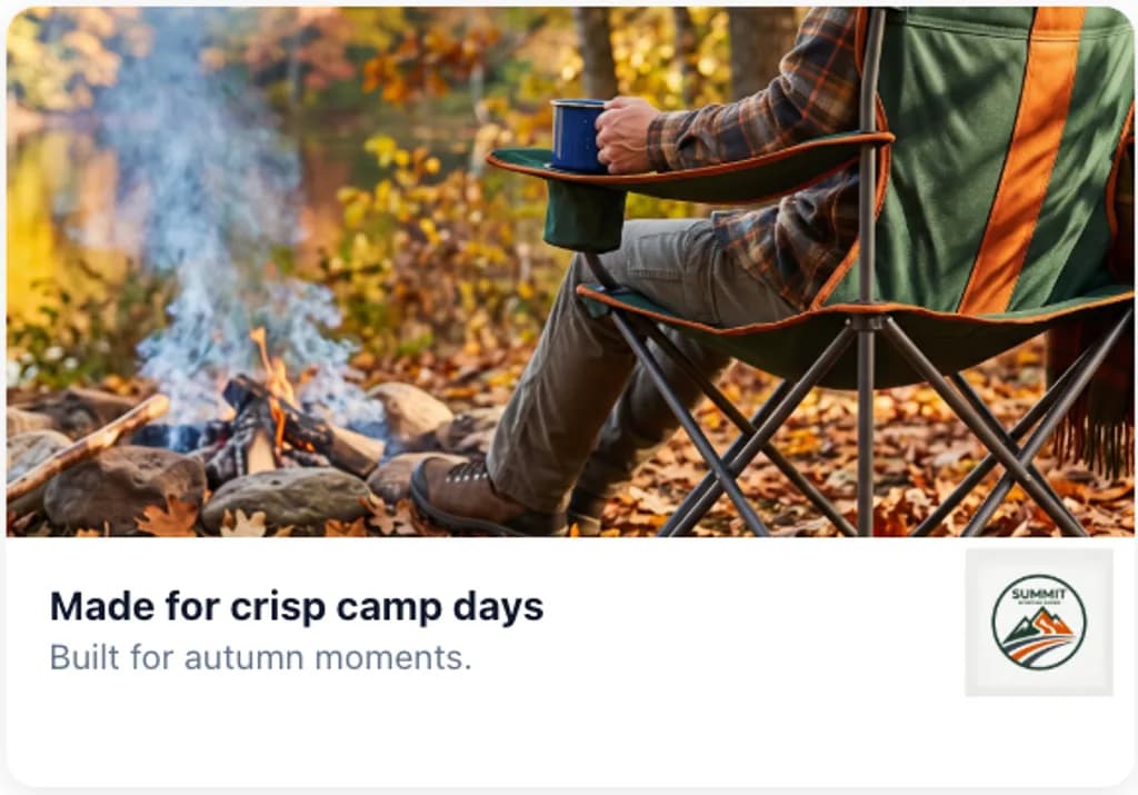 Summit banner ad creative reading made for crisp camp days